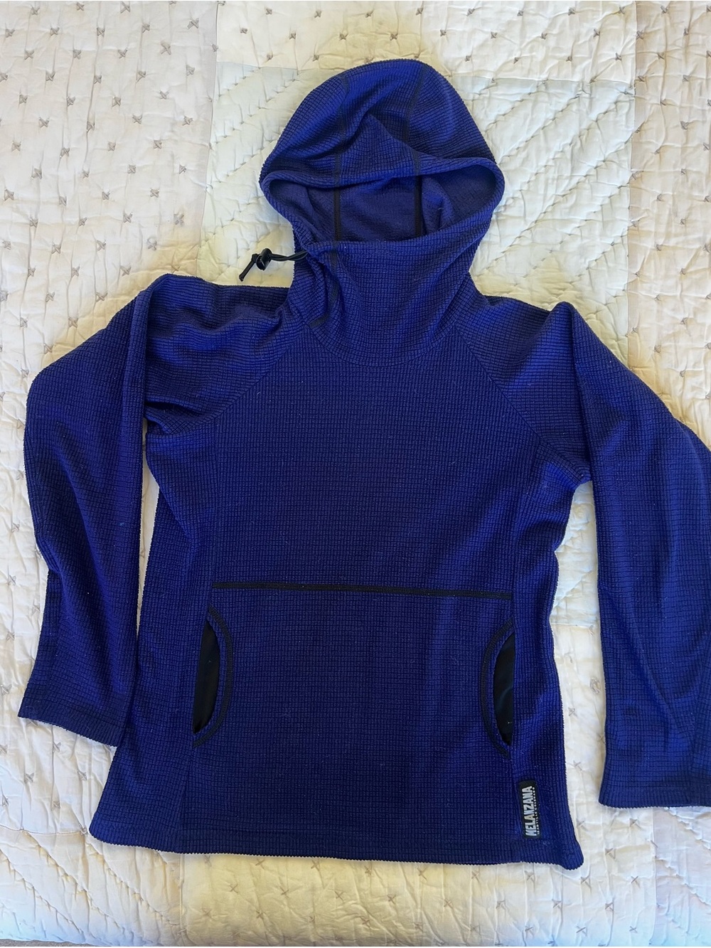 Melanzana Royal Blue Micro Grid Fleece Women's Hoodie- Size Women’s XS